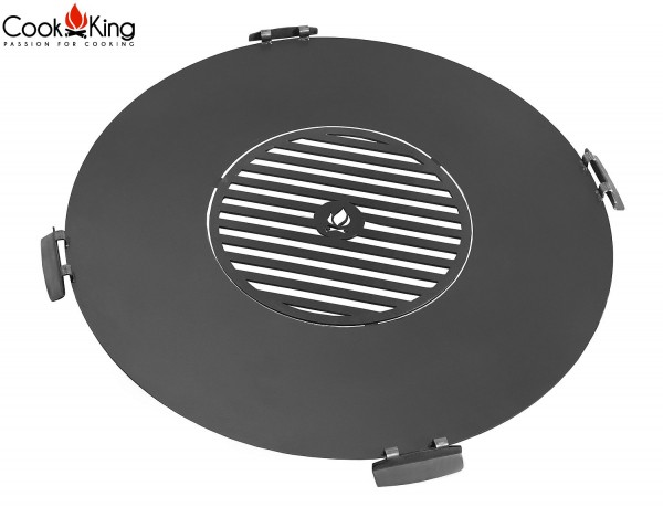 Hochwertige Gartengrill Feuerschale Ø 85cm mit Bratplatte und Grillrost