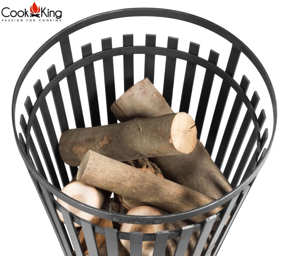 Feuerkorb FLAME inkl. 50x50cm Grillrost aus Naturstahl