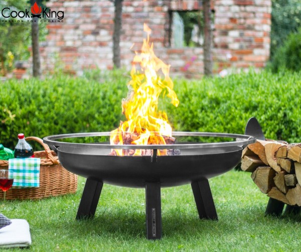 Schwenkgrill 180 cm mit Grillrost aus Edelstahl Ø 70cm und Feuerschale Ø 80cm