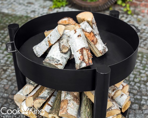 Premium Feuerschale Ø 70cm / Höhe 80cm mit Grillrost