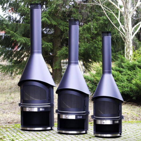 Hochwertiger Edelstahl Grillkamin Terassengrillkamin Gartenkamin DUO Typ1 195cm