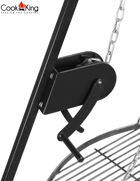 Schwenkgrill 180 cm mit Grillrost aus Edelstahl Ø 70cm und Feuerschale Ø 80cm